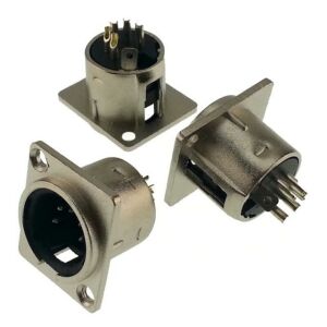 Canon 5 Pin Erkek Şase Tip XLR Konnektör Dikdörtgen Tip