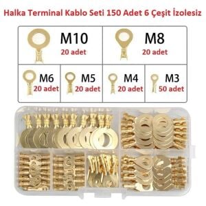 Halka Terminal Kablo Seti 150 Adet 6 Çeşit  İzolesiz