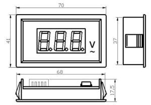 Dijital Ampermetre İnput:9VDC  Output:150A/AC