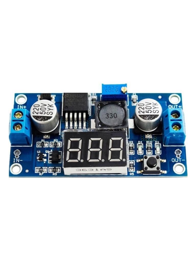 Arduino LM2596 3A 7 Segment Göstergeli Ayarlanabilir Voltaj Regülatörü