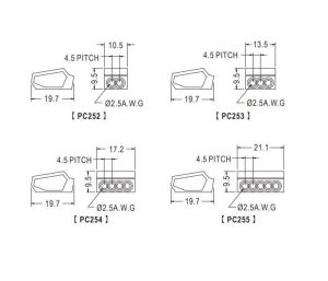Geçmeli Buat Klemensi 4 Lü Sarı Pc-254 1-2,5mm ( 1 adet fiyatıdır )