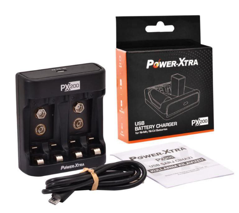 USB PİL ŞARJ CİHAZI  PX200 AA+AAAX4 9VX2 PİL POWER XTRA