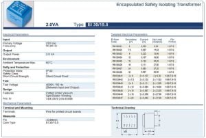 Trafo El-Kom 2VA 0-7,5V mavi RN130422