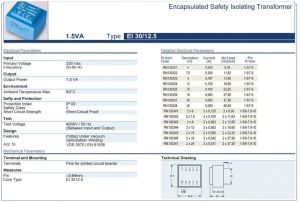 Trafo El-Kom 1,5VA 0-6V mavi RN130321