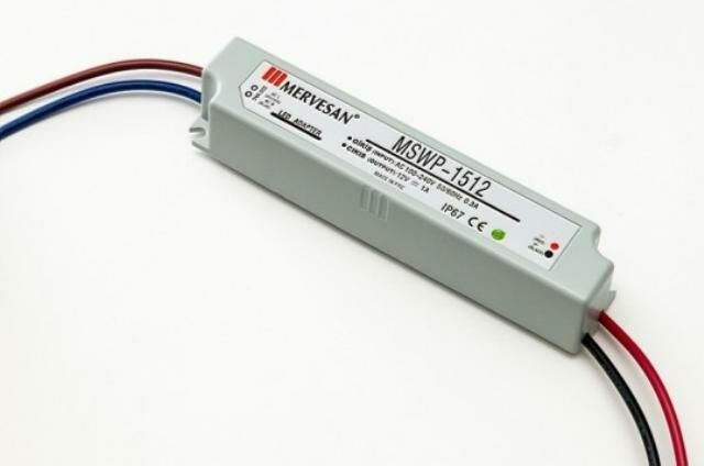 Mervesan Mswp-15-12  12v 1a Sabit Voltaj Plastik Kasa Adaptör İp67
