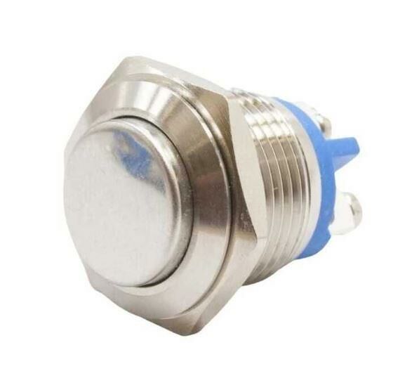 BUTON YUVARLAK Metal 16mm 2 Pin VİDA PİN DIŞA KONİK / BOMBELİ NO40