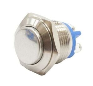 BUTON YUVARLAK Metal 16mm 2 Pin VİDA PİN DIŞA KONİK / BOMBELİ NO40