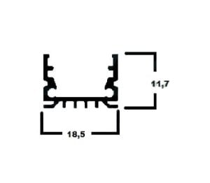 LED  ALÜMİNYUM PROFİL 961ASL İÇİN YAN KAPAK TAKIMI ŞEFFAF
