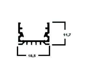 LED  ALÜMİNYUM PROFİL 961ASL İÇİN YAN KAPAK TAKIMI ŞEFFAF