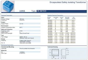 Trafo El-Kom 2VA 2x6V mavi RN130441