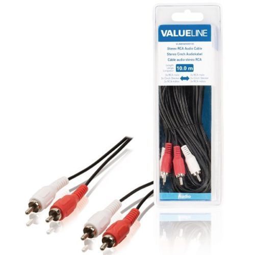 Valueline VLAB24200B100 TV 2 RCA / 2 RCA 10 Metre Kablo Made in Netherland