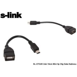 USB  Mini  ERKEK = USB A DİŞİ 0,15 mt SL-OTG20 S-LİNK USB 2.0V