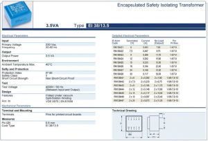Trafo El-Kom 3,5VA 0-18V mavi RN138426  0,194 Miliamper