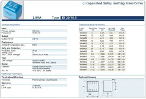 Trafo El-Kom 2,8VA 0-9V mavi RN130623