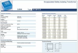 Trafo El-Kom 3VA 2x15V Mavi RN138245  80 Ma