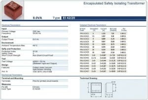 Trafo El-Kom 8VA 2X24V Mavi RN142447  2X0,167 Miliamper