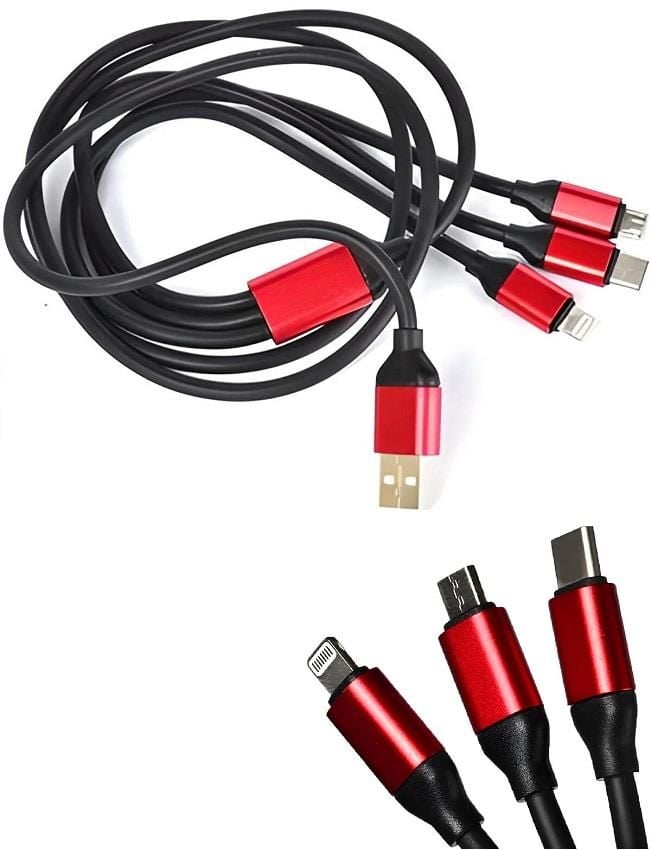 Noise 3 İn1 İphone / Micro Usb / Type-C Çoklu Şarj  kablosu 3,4A 1 Metre