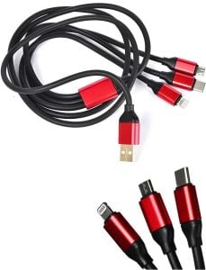 Noise 3 İn1 İphone / Micro Usb / Type-C Çoklu Şarj  kablosu 3,4A 1 Metre