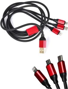 Noise 3 İn1 İphone / Micro Usb / Type-C Çoklu Şarj  kablosu 3,4A 1 Metre