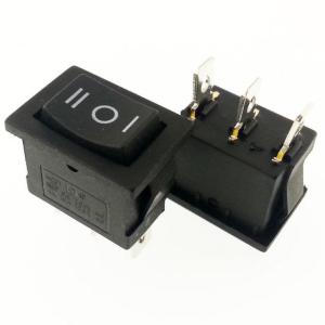Anahtar Küçük Siyah On Off On Işıksız 3 Pin 6a 250v Ic-123 ( İki Yöne Kalıcı Tip)
