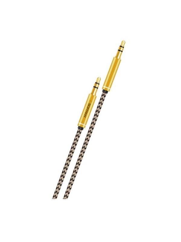 Stereo AUX Ses kablosu 3,5 mm 1 Metre Örgülü Erkek Erkek
