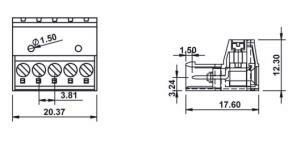 0/5 MR 3,81mm 5Lİ SOKET yeşili KABLO BİRLEŞTİRME ERKEK SKBK 3,81-KB/5 11157 MR
