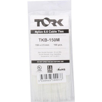 Kablo Bağı 150x2,5 mm Beyaz (100 Adet)