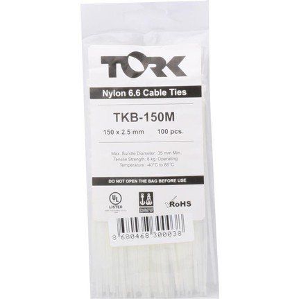 Kablo Bağı 150x2,5 mm Beyaz (100 Adet)