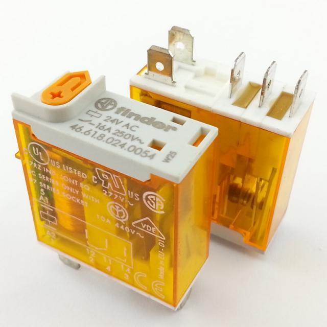 Finder Röle 46.61.8.024.0054 24v 16a Ac Tek Kontak Kilitli Test Butonu ve Hata Göstergeli