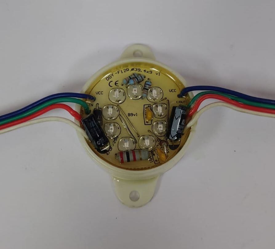 LED-Modül 4,8mm Mantar Led'li 3'lü 9-led'li RGB Sugeçirmez YUVARLAK şeffaf