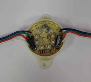 LED-Modül 4,8mm Mantar Led'li 3'lü 9-led'li RGB Sugeçirmez YUVARLAK şeffaf