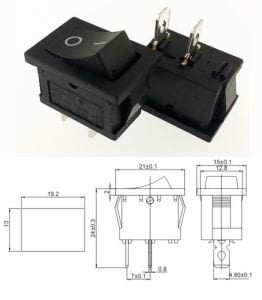 Anahtar Küçük Siyah On Off Işıksız 2 Pin 6a 250v Kcd1-2 / Ic-120 ( Kalıcı Tip)