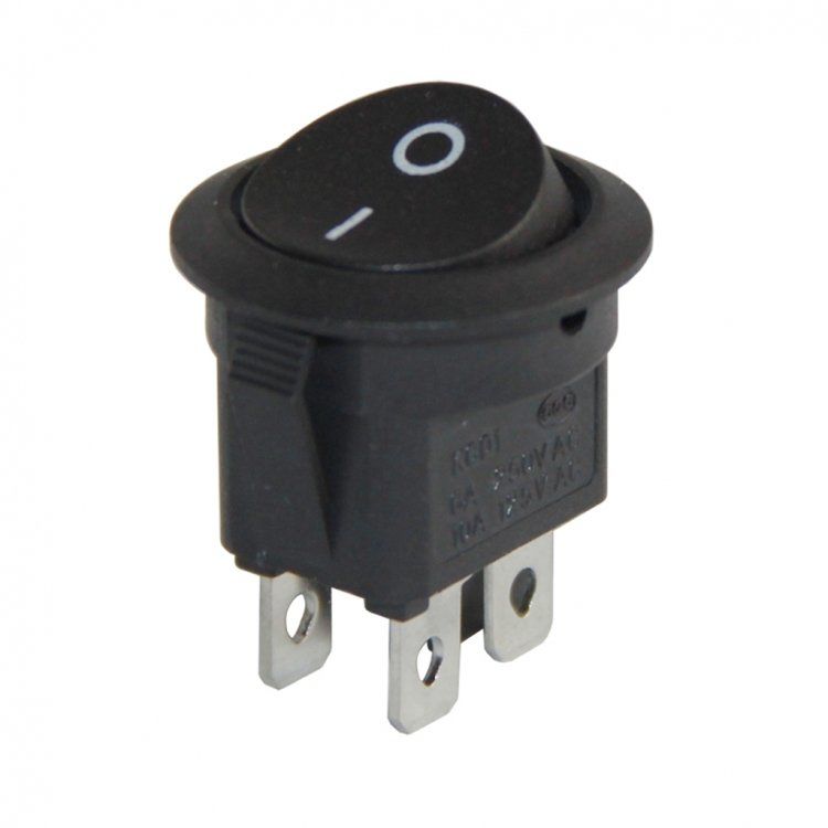 Anahtar Yuvarlak Siyah On Off Işıksız 4 Pin 6a 250v Kcd1 / Ic-133-4 ( Kalıcı Tip )