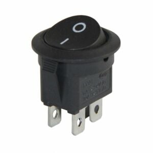 Anahtar Yuvarlak Siyah On Off Işıksız 4 Pin 6a 250v Kcd1 / Ic-133-4 ( Kalıcı Tip )