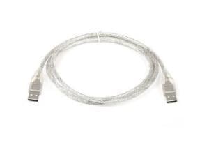 USB A ERKEK = A ERKEK KABLO 1,5 mt  ŞEFFAF-MAVİ