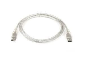 USB A ERKEK = A ERKEK KABLO 1,5 mt  ŞEFFAF-MAVİ