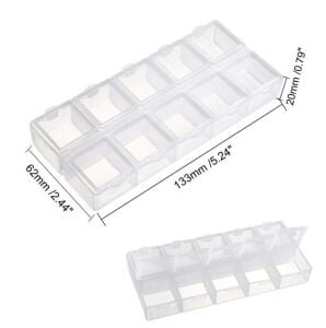 Organizer Malzeme Kutusu 10 Bölmeli Şeffaf PBB040-17 (#22) Setbox 130x55x20mm