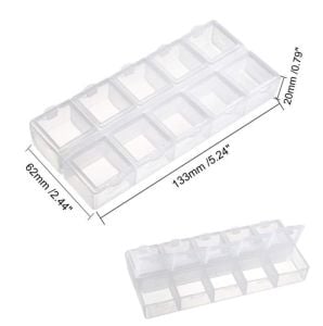 Organizer Malzeme Kutusu 10 Bölmeli Şeffaf PBB040-17 (#22) Setbox 130x55x20mm