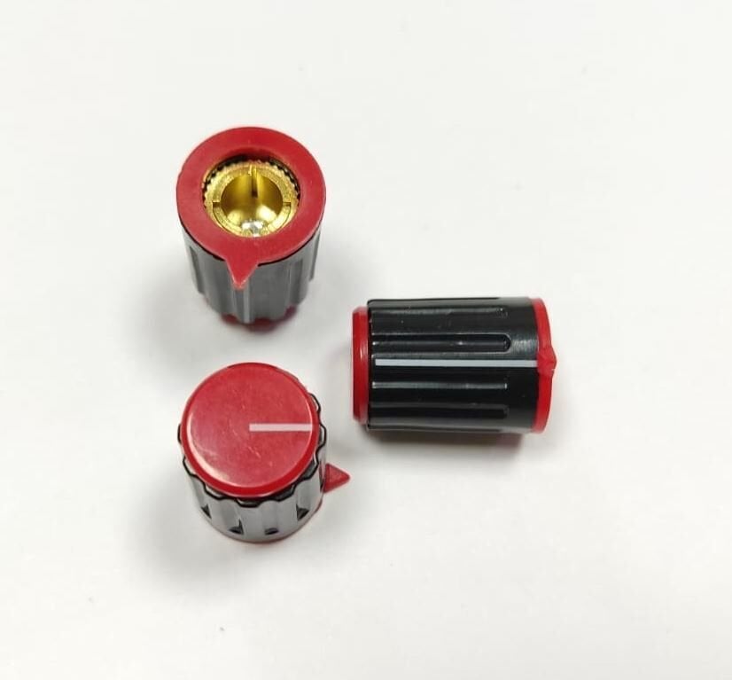 Pot Düğmesi Gagalı KN116-F Kırmızı Göbekten Vidalı ( Pot Başlığı )