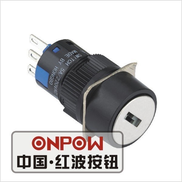 Onpow LAS1-AY-22Y/31 Anahtar M16 Anahtar'lı Yuvarlak  ( 1-0-2 ) ON-OFF-ON