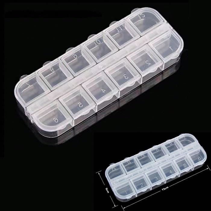 Organizer Malzeme Kutusu 12 Bölmeli Şeffaf PBB040-13 (#18) Setbox 130x50x15mm