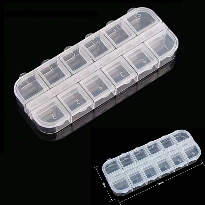 Organizer Malzeme Kutusu 12 Bölmeli Şeffaf PBB040-13 (#18) Setbox 130x50x15mm