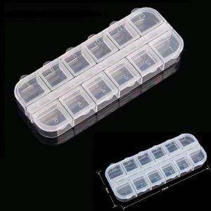 Organizer Malzeme Kutusu 12 Bölmeli Şeffaf PBB040-13 (#18) Setbox 130x50x15mm