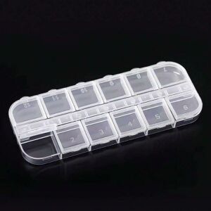 Organizer Malzeme Kutusu 12 Bölmeli Şeffaf PBB040-13 (#18) Setbox 130x50x15mm