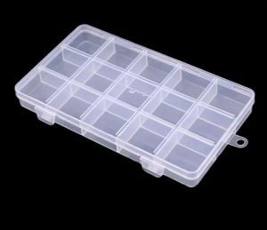 Organizer Malzeme Kutusu 15 Bölmeli Şeffaf PBB040-28 (#36) Setbox 155x95x18mm