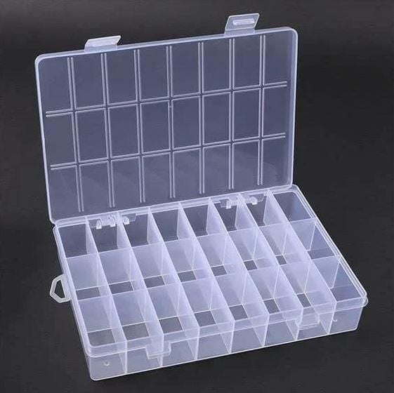 Organizer Malzeme Kutusu 24 Bölmeli Şeffaf PBB040-24 (#33) Setbox 18,5cmx12,5cmx3,5cm