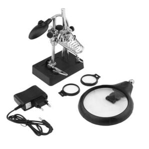 Mg16129-C Led Işıklı Büyüteçli - Mercekli Havya Sehpası 3. El Adaptörlü