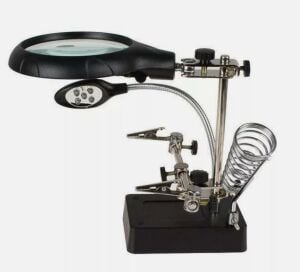 Mg16129-C Led Işıklı Büyüteçli - Mercekli Havya Sehpası 3. El Adaptörlü