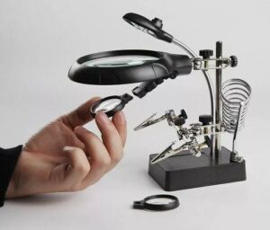 Mg16129-C Led Işıklı Büyüteçli - Mercekli Havya Sehpası 3. El Adaptörlü