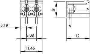 0/2 MR  5,08mm ERKEK 90 KAPALI 2'li YEŞİL SOKET11402